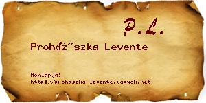 Prohászka Levente névjegykártya