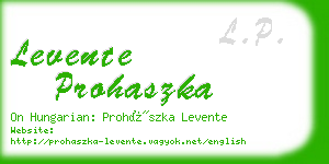 levente prohaszka business card
